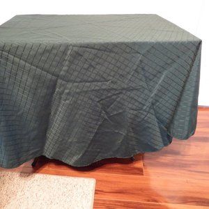 Round dark green table cloth, 74 inches wide